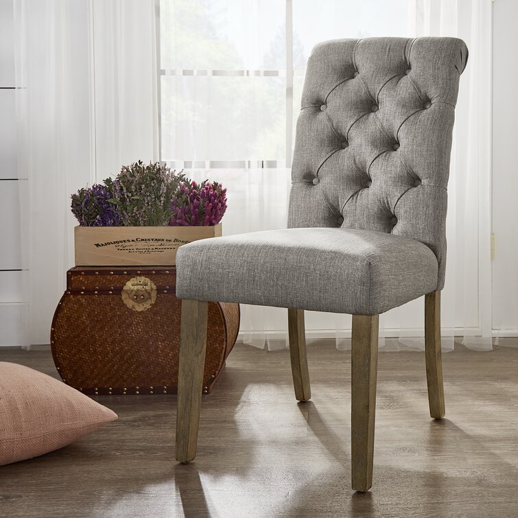 Grey discount tufted chairs